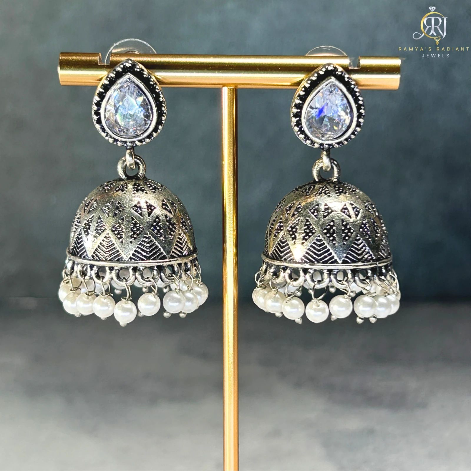 Festive Pearl Drop Earrings view 2