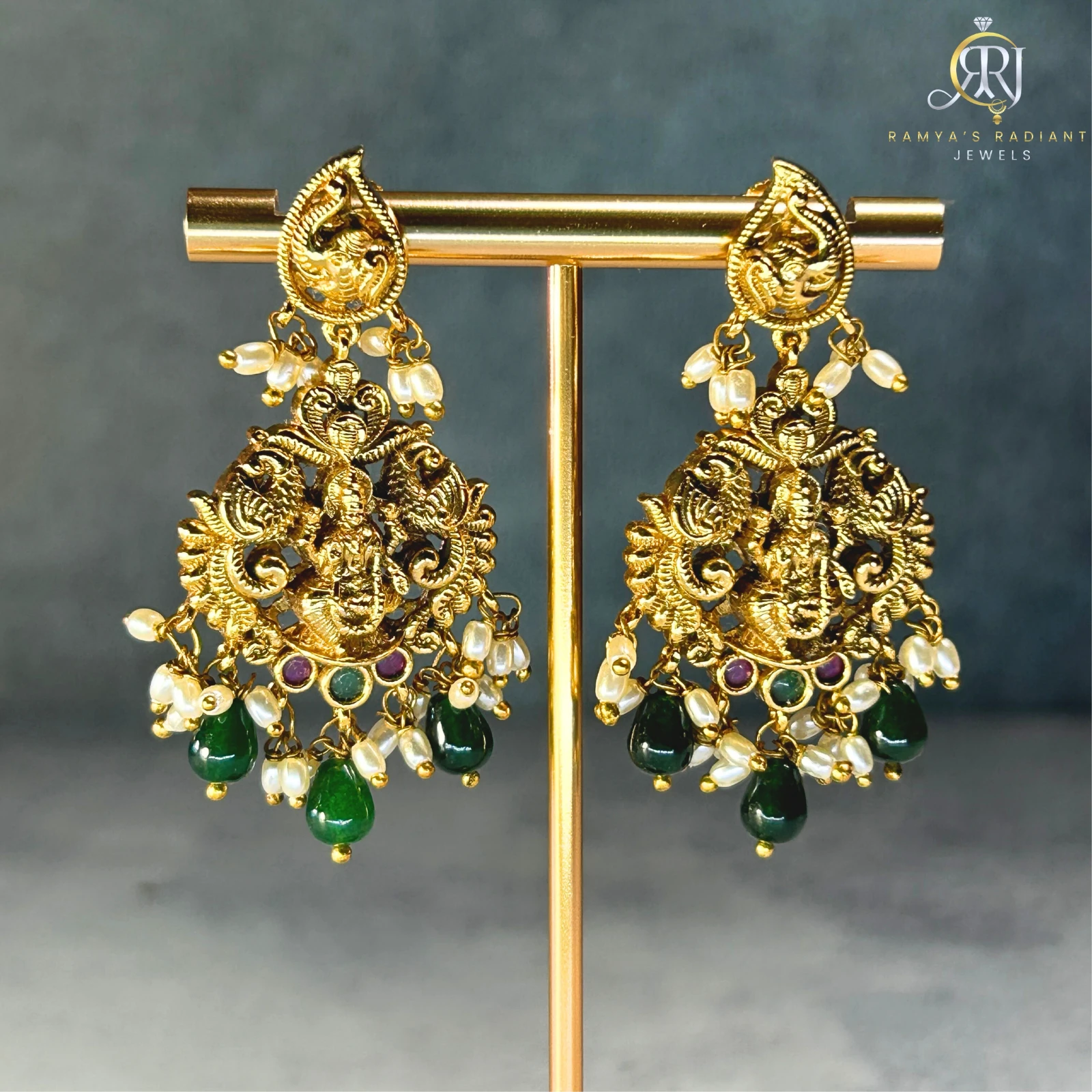 Temple Lakshmi Earrings view 2