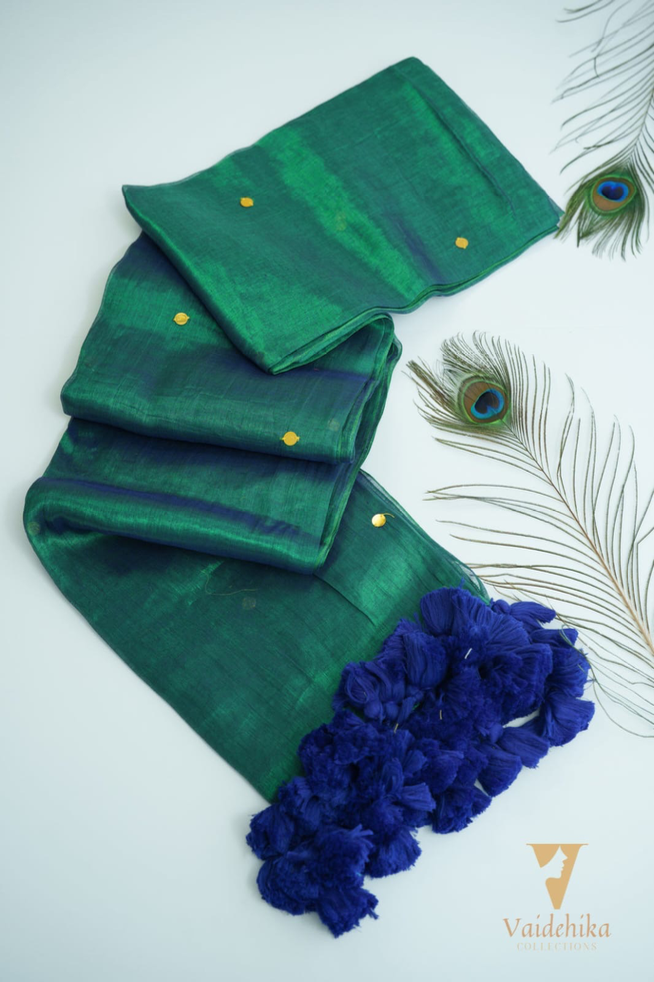 Peacock blue saree