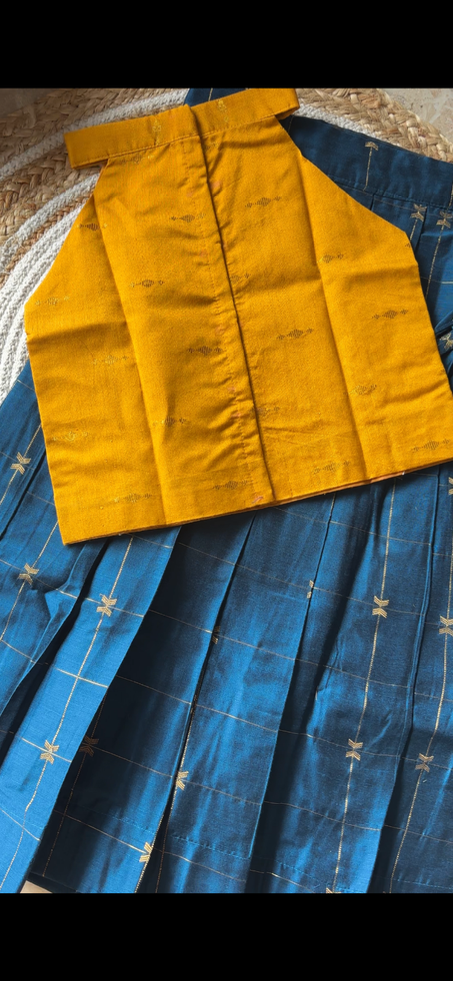 Raw silk skirt top for kids